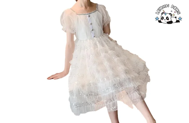 LEZONKIDS - Vestidos de tule para meninas de 2 a 12 anos, roupas infantis para crianças, vestido de menina de flor, venda por atacado